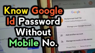 How to know your google account password without mobile number [upl. by Philippine]