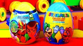 Surprise Eggs Ben 10 Alien Force Toys Super Mario Bros Toy Surprises like Kinder Surprise [upl. by Whetstone]