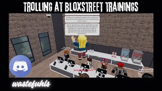 TROLLING AT ROBLOX BLOXSTREET TRAININGS TRAINER ANNOYED [upl. by Stoecker420]