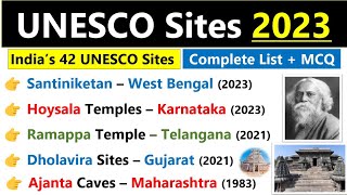 42 UNESCO Sites in India 2023  All UNESCO sites 2023 in India  भारत के विश्व विरासत स्थल 2023 [upl. by Ahsienor765]