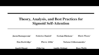 QA Theory Analysis and Best Practices for Sigmoid SelfAttention [upl. by Nayra]