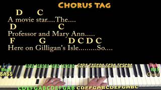 Gilligans Island TV Theme Piano Cover Lesson with ChordsLyrics [upl. by Melba]