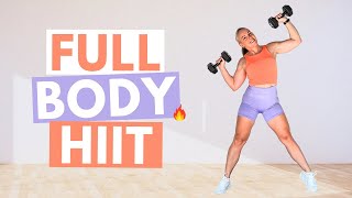 30 MIN SWEATY HIIT  Full Body No Repeat Dumbbell Workout [upl. by Samtsirhc861]