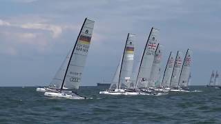 Nacra 17 Sailing  Gold Race 2  2018 Europeans [upl. by Musser]