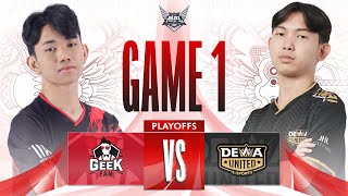 GEEK FAM VS DEWA UNITED ESPORTS  PLAYOFFS DAY 1  MATCH 1  GAME 1 MPLIDS12 [upl. by Sutniuq]