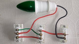 two way switch 3 phase changer connection  with 1 light  by fet electrical [upl. by Erialc]