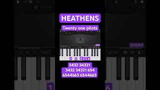 HEATHENS  Twenty one pilots EASY PIANO tutorial GarageBand twentyonepilots rock edit shorts [upl. by Ynaffat917]