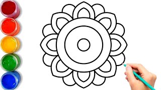 Diwali Rangoli Drawing Easy  Simple Rangoli Design For Festival  Draw Smart [upl. by Hesther]