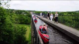 Pontcysyllte Aqueduct on the Llangollen canal May 2009 [upl. by Nivrag]