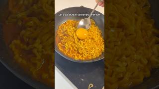 Buldak Carbonara ramen mukbang buldakramen koreanfood samyang ramennoodles [upl. by Jareen]