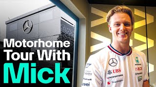 MercedesAMG F1 Motorhome Tour w Mick Schumacher 🤩 [upl. by Bohman]