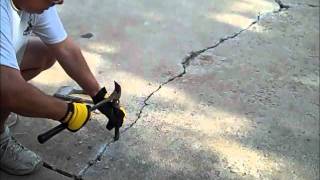 Concrete Crack Repair in Driveway [upl. by Kerry]