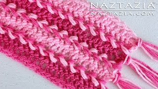 HOW to CROCHET HAIRPIN LACE SCARF  DIY Tutorial for Loom Fork Horquilla Braid Braided Weave [upl. by Ateerys746]