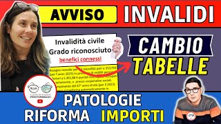 🔴 INVALIDI PARZIALI TOTALI CAMBIO TABELLE INPS ➡ ASSEGNO NUOVE MALATTIE diritto a INVALIDITÁ CIVILE [upl. by Atnas210]