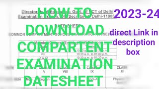 DOE COMMON COMPARTENT SCHOOL EXAMINATION  RE EXAMINATIONCCSE 202324Class 5 8 9 amp 11 [upl. by Haze]