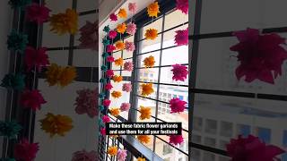 DIY Fabric Flower garlands rakhispecial festivedecoration festivedecor garlands [upl. by Harlen950]