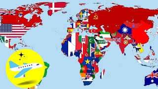 Todos los PAÍSES DEL MUNDO👉Vuela y aprende los nombres de los paísesMapa mundial✈️ [upl. by Okime]