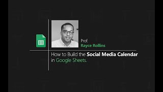 How to Build The Social Media Calendar in Google Sheets [upl. by Nnilsia]