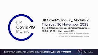 UK Covid19 Inquiry  Module 2 Hearing PM  30 November 2023 [upl. by Chaiken]