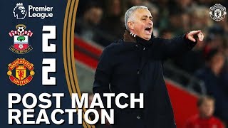 Post Match Reaction  Southampton 22 Manchester United  Mourinho amp Herrera React to Saints Draw [upl. by Aixela296]