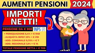 ✅AUMENTI PENSIONI GENNAIO 2024👉ECCO GLI IMPORTI NETTI INPS❗️ [upl. by Notreb540]