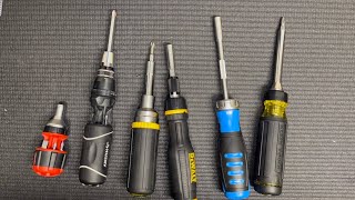 MultiBit Ratcheting Screwdrivers Kline Tools Milwaukee Lenox Amazon Basics DeWalt Husky [upl. by Luci629]