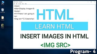 How to Insert an Image in HTML using Notepad [upl. by Cyrill89]