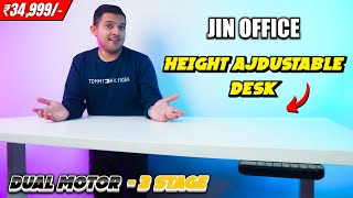 Best Height Adjustable Desk Under ₹35000⚡️Jin Office Dual Motor 3 Stage Standing Desk  Review  🔥🔥 [upl. by Hajar]