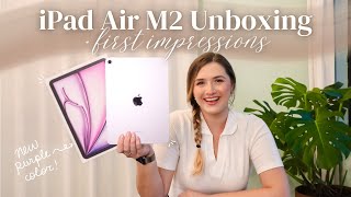 NEW Purple iPad Air M2 Unboxing amp First Impressions  ASMR Unboxing iPad Pro M4 vs iPad Air M2 💜 [upl. by Iegres]