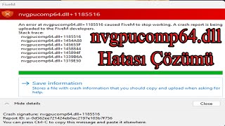 nvgpucomp64dll  Hatası Çözümü \u00100  TÜRKÇE ANLATIM [upl. by Assetan90]