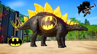 Estegossauro vs Carnotauro do Batman  Jurassic World Evolution 🦖 Jogo de Dinossauro 4K [upl. by Lem]