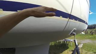 The antifouling project 46  last 3 coats of epoxy primer and new Sdrive sleeve [upl. by Ardnaik]