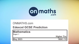 May 2023 Predicted Maths GCSE Paper 1 Edexcel Higher Paper 1 Non Calculator Exam 1MA11H [upl. by Nebe]