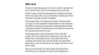 Min resa  exempeltext om en resa [upl. by Enimsay]