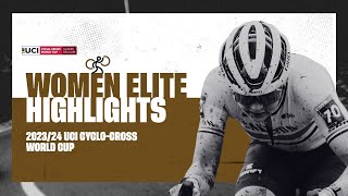 Gavere  Women Elite Highlights  202324 UCI Cyclocross World Cup [upl. by Etyam]