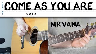 quotCome As You Arequot Guitar Tutorial  Nirvana  Easy Guitar Lesson  Riff Chords amp Strumming [upl. by Saunder928]