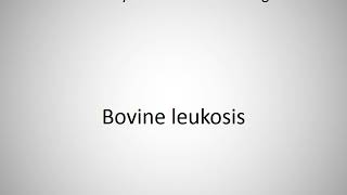 How to say Bovine leukosis in English [upl. by Lowis]