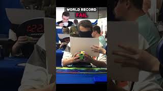 Rubik’s cube Blindfolded WR Fail rubikscube cubing speedcubing worldrecord fail [upl. by Roddie]