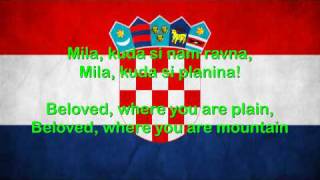 Croatia National Anthem English lyrics [upl. by Lahcsap]