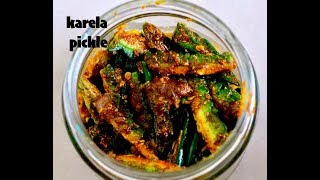 EASY VEGAN RECIPE BITTER GROUD KARELA PICKLE  KARELA KO ACHAR  KARELA RECIPE BITTER GROUD PICKLE [upl. by Aviva]