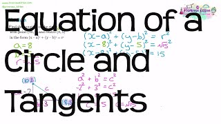 Equation of a Circle and Tangents  Revision for Further Maths GCSE Level2 and Level3 FSMQ [upl. by Damalis]