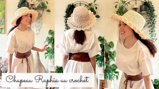 Comment faire un chapeau au crochet  Taille enfant à adulte ✨Tuto facile rapide 🧶 Raphia Capeline [upl. by Eniffit]