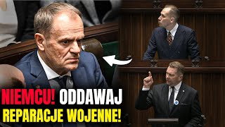 TUSK ZRZEKŁ SIĘ REPARACJI OD NIEMIEC SZOKUJĄCE DONIESIENIA NA MÓWNICY OD CZARNKA i KONFEDERACJI [upl. by Ranip188]