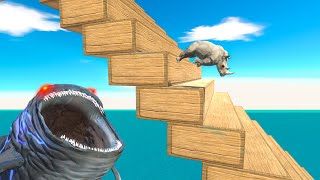 GO DOWN the STAIRS and CROSS the NARROW BRIDGE  Animal Revolt Battle Simulator [upl. by Yrelle]