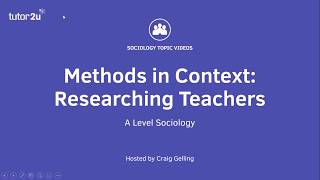 Methods in Context Researching Teachers Sociology Theory amp Methods [upl. by Sterling]