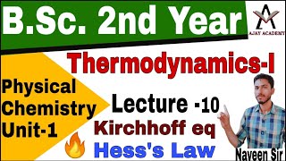 BSc 2nd Year Online Classes  Paper 3  Physical ChemistryKirchhoff equation Hesss LawLec  10 [upl. by Barhos579]