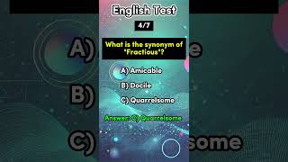 English Synonym Quiz english synonyms vocabulary quiz knowledge learnenglish learning edit [upl. by Lora]