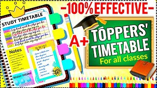 THE BEST PERFECT STUDY TIMETABLE FOR EVERY STUDENTS  Topper Student Timetable  3 Super tips✨ [upl. by Allana]