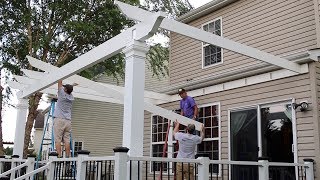 Installing An Attached Trex Pergola On A Deck [upl. by Charlotte]