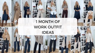 1 MONTH OF WINTER WORK OUTFIT IDEAS  Business casual work wear lookbook [upl. by Ahsaet]